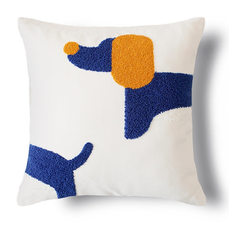 Embroidered Dachshund Pillow Cover