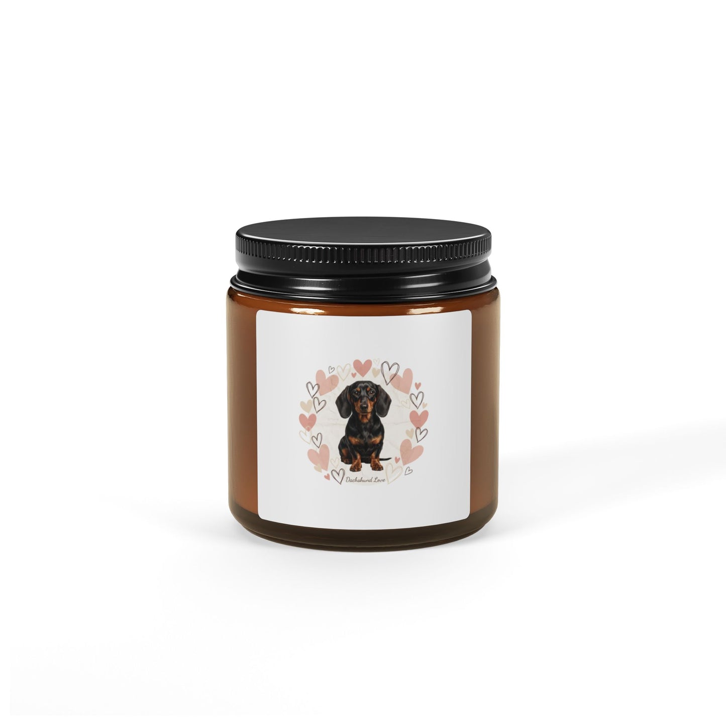 Dachshund Love Soy Candle — Amber Jar Scented Candle (Multiple Sizes)