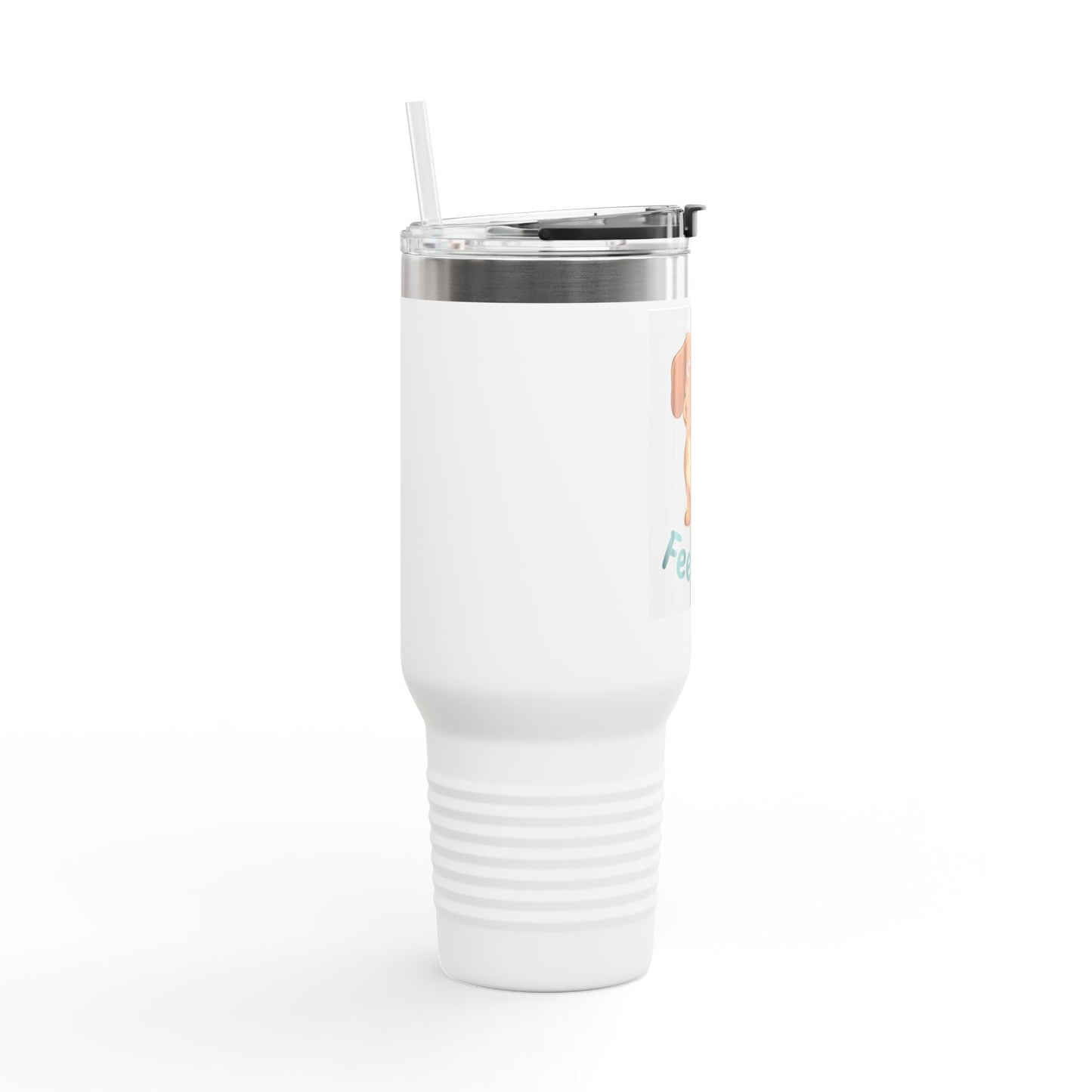 40oz Insulated Travel Mug – Cute Dachshund “Feed Me” Design