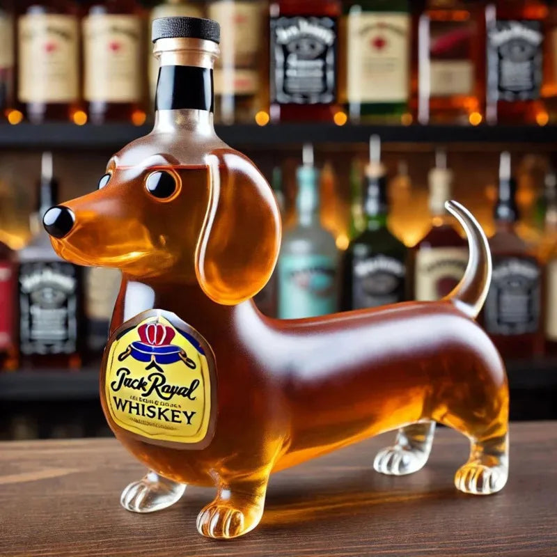 Dachshund Glass Whiskey Bottle - no liquid included